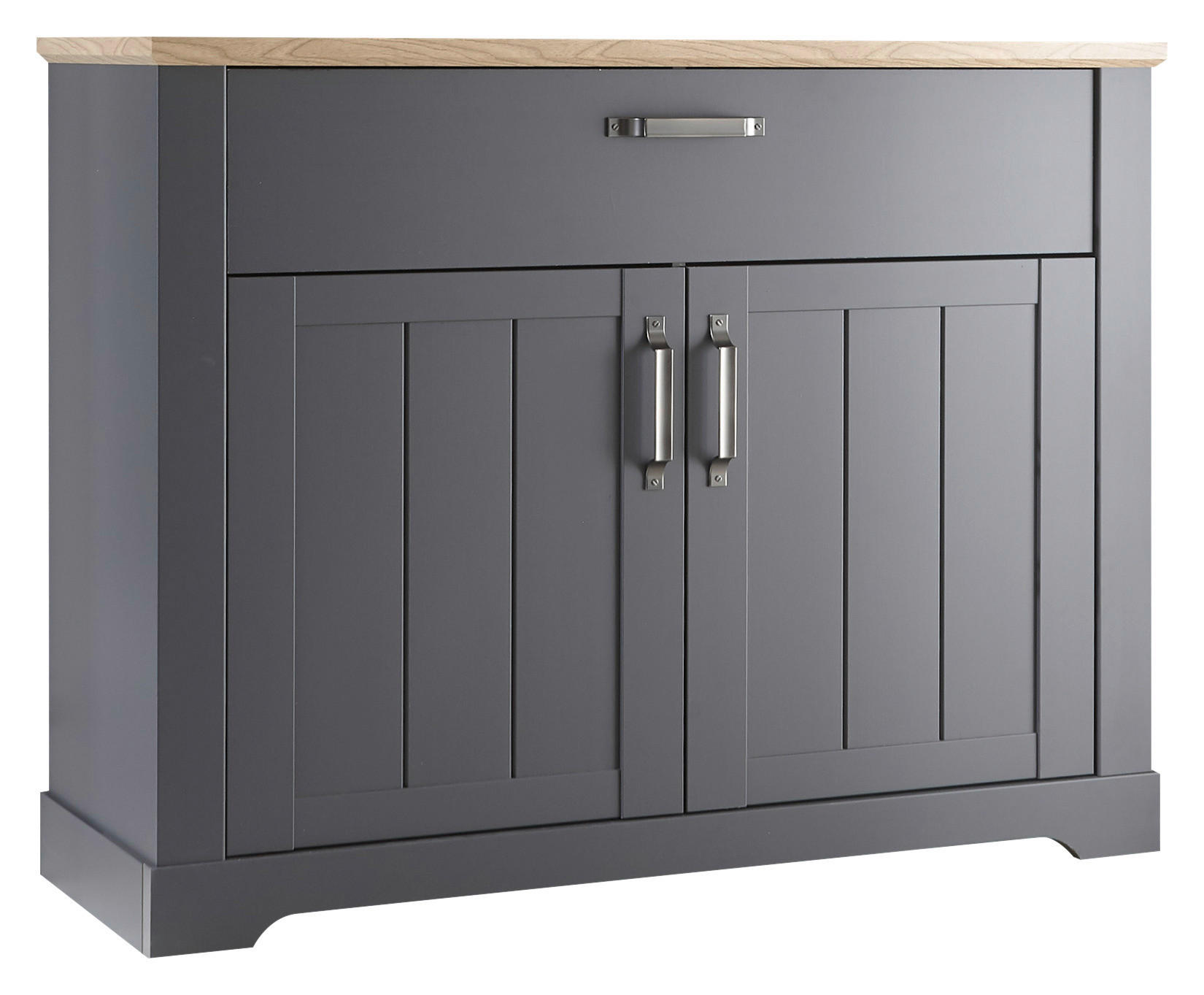Kommode Elastir Graphit Artisan Nachbildung B/H/T: ca. 128x90x40 cm Elastir - Eiche/Graphit (128,00/90,00/40,00cm)