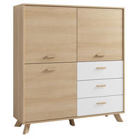 Highboard BASTIAN Eiche weiß B/H/T: ca. 120x131x36,5 cm BASTIAN - Eiche/weiß (120,00/131,00/36,50cm) - byLIVING