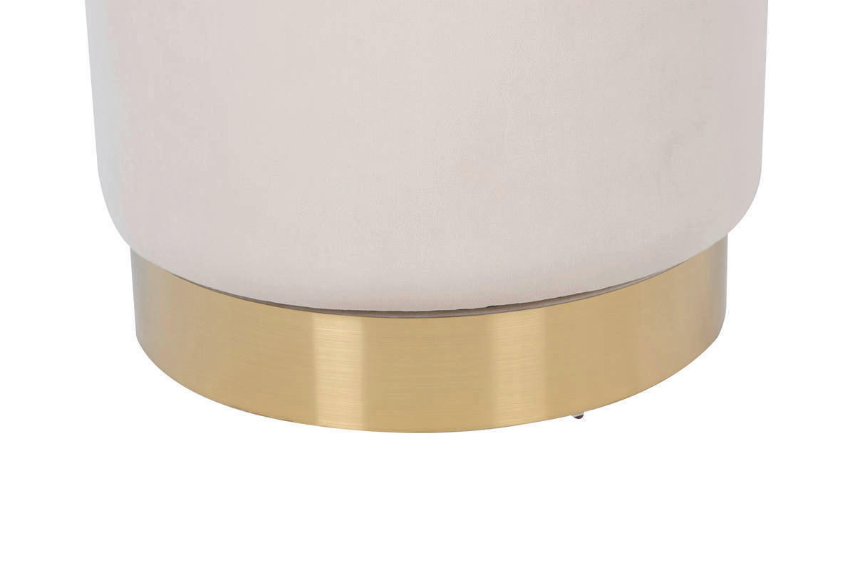 Hocker Viktor 100 elfenbein Samt H/D: ca. 68x52 cm Viktor 100 - gold/elfenbein (52,00/68,00cm) - 360 Living