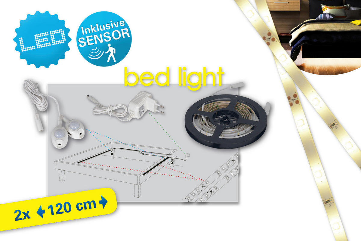 Näve Leuchten Unterbett-LED-Streifen warmweiß Kunststoff B/H/T: ca. 240x0,2x0,8 cm Unterbett-LED-Streifen - warmweiß (240,00/0,20/0,80cm) - Näve Leuchten