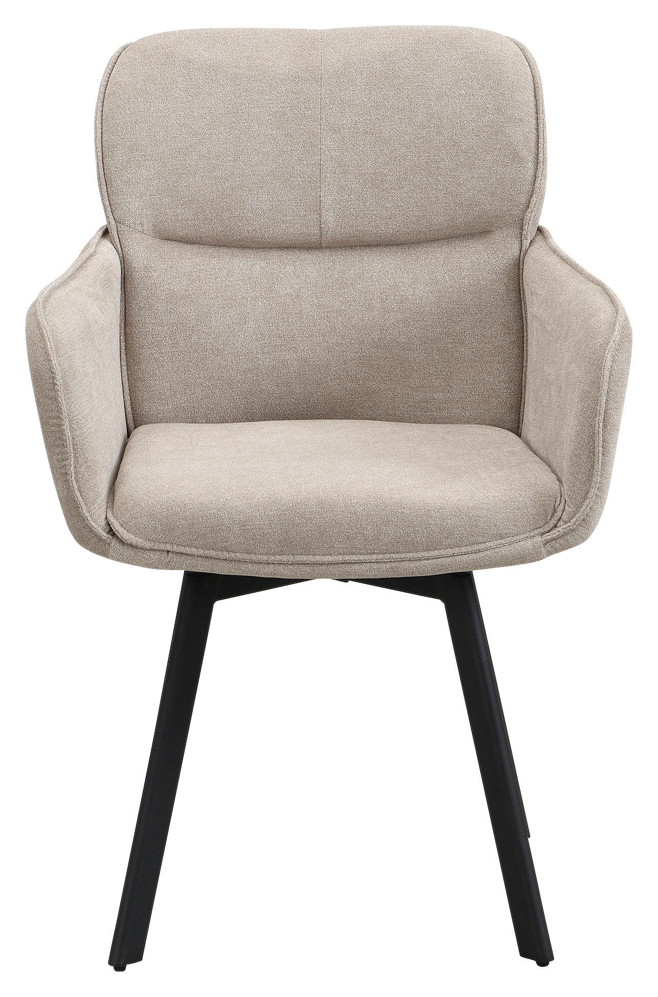 Stuhl RICO schwarz taupe Metall Stoff B/H/T: ca. 61x90x63 cm RICO - schwarz/taupe (61,00/90,00/63,00cm) - byLIVING