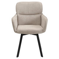 Stuhl RICO schwarz taupe Metall Stoff B/H/T: ca. 61x90x63 cm RICO - schwarz/taupe (61,00/90,00/63,00cm) - byLIVING