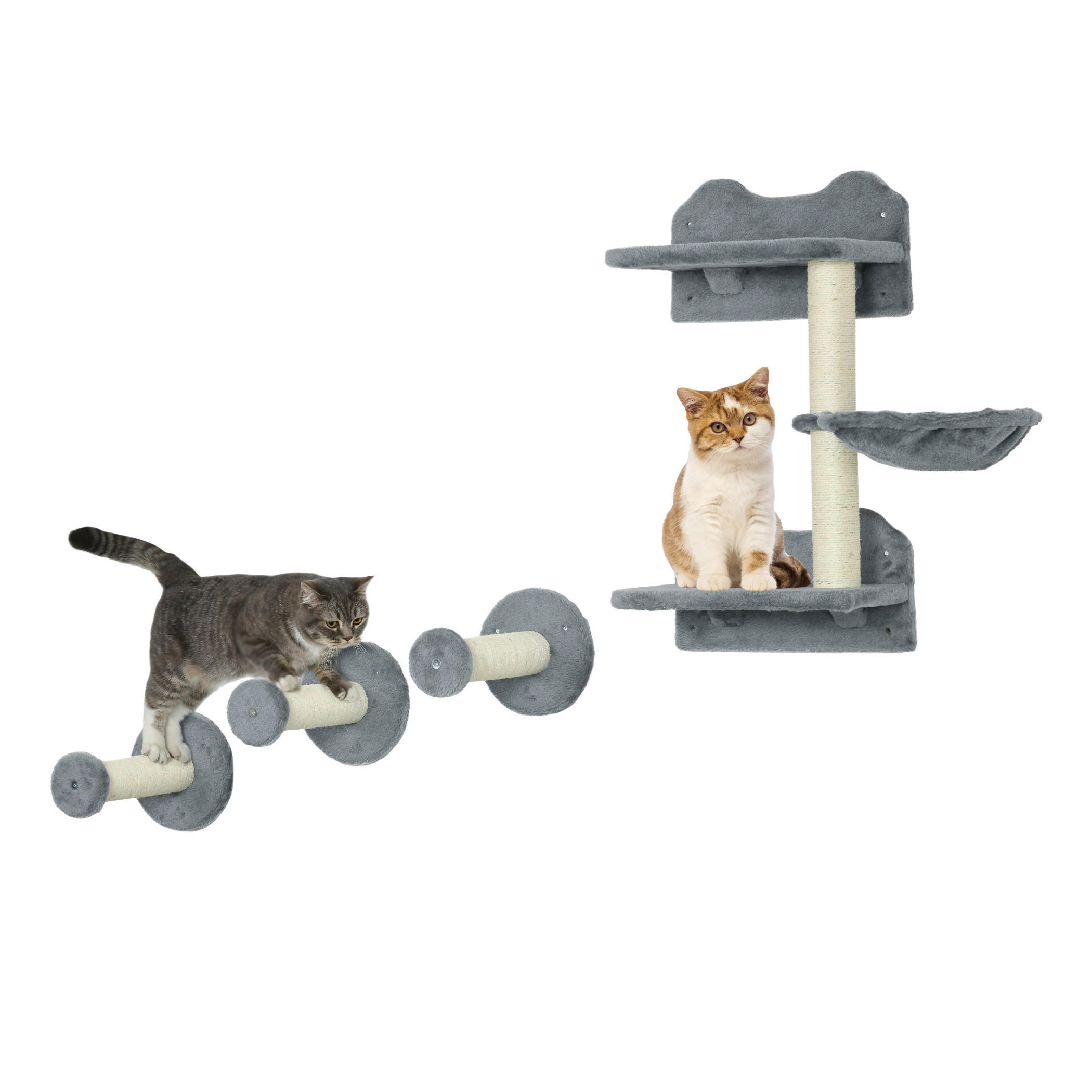 PawHut Fitness-Zubehör grau Edelstahl B/H/L: ca. 28x40x73 cm Kletterwand - grau (73,00/28,00/40,00cm) - PawHut