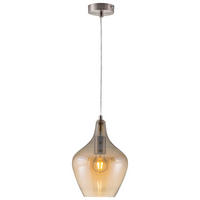 Nowa Pendelleuchte 30620123 nickel matt amber Glas Metall H/D: ca. 150x22 cm E14 1 Brennstellen PASO - nickel matt/amber (22,00/150,00cm) - Nowa