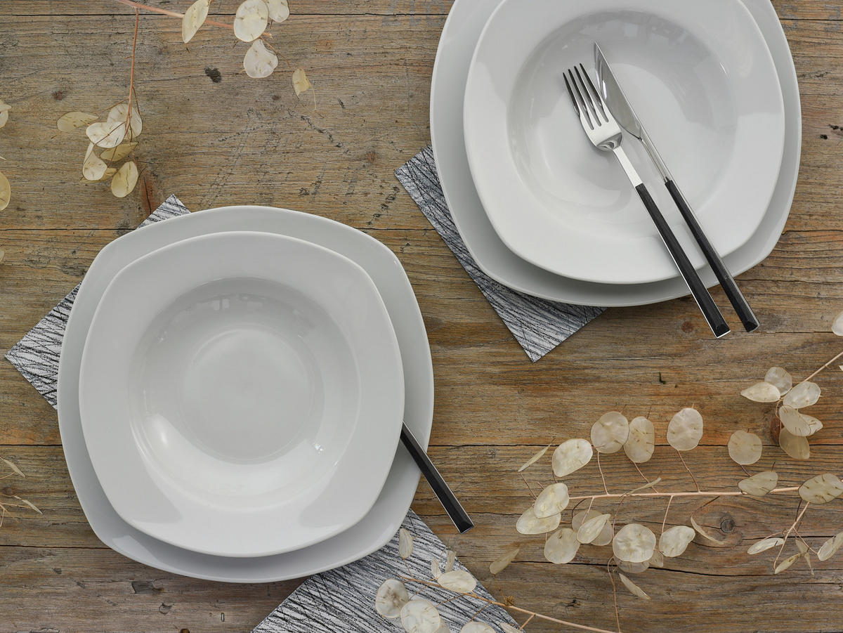 CreaTable Tafelservice Amelie weiß Porzellan 12 tlg. Amelie - weiß (0,00cm) - CreaTable