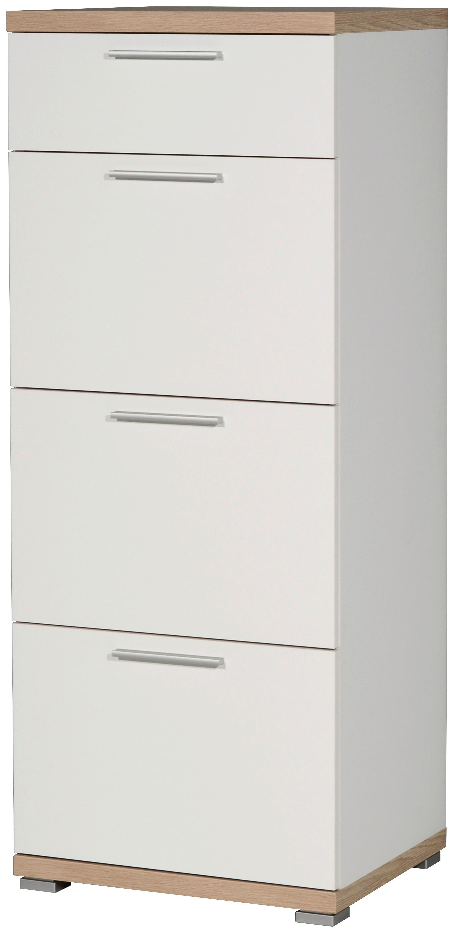 Kommode 3203-178 weiß Eiche Sonoma Nachbildung B/H/T: ca. 48x120x40 cm 3203-178 - Eiche/weiß (48,00/120,00/40,00cm) - Germania
