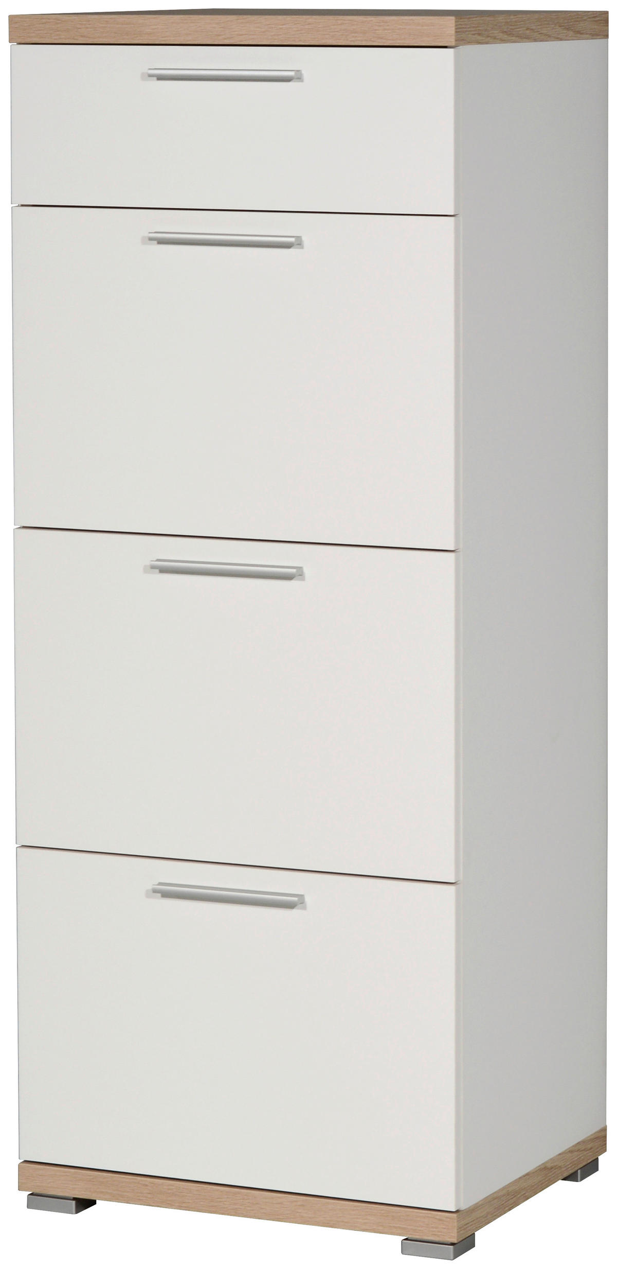 Kommode 3203-178 weiß Eiche Sonoma Nachbildung B/H/T: ca. 48x120x40 cm 3203-178 - Eiche/weiß (48,00/120,00/40,00cm) - Germania