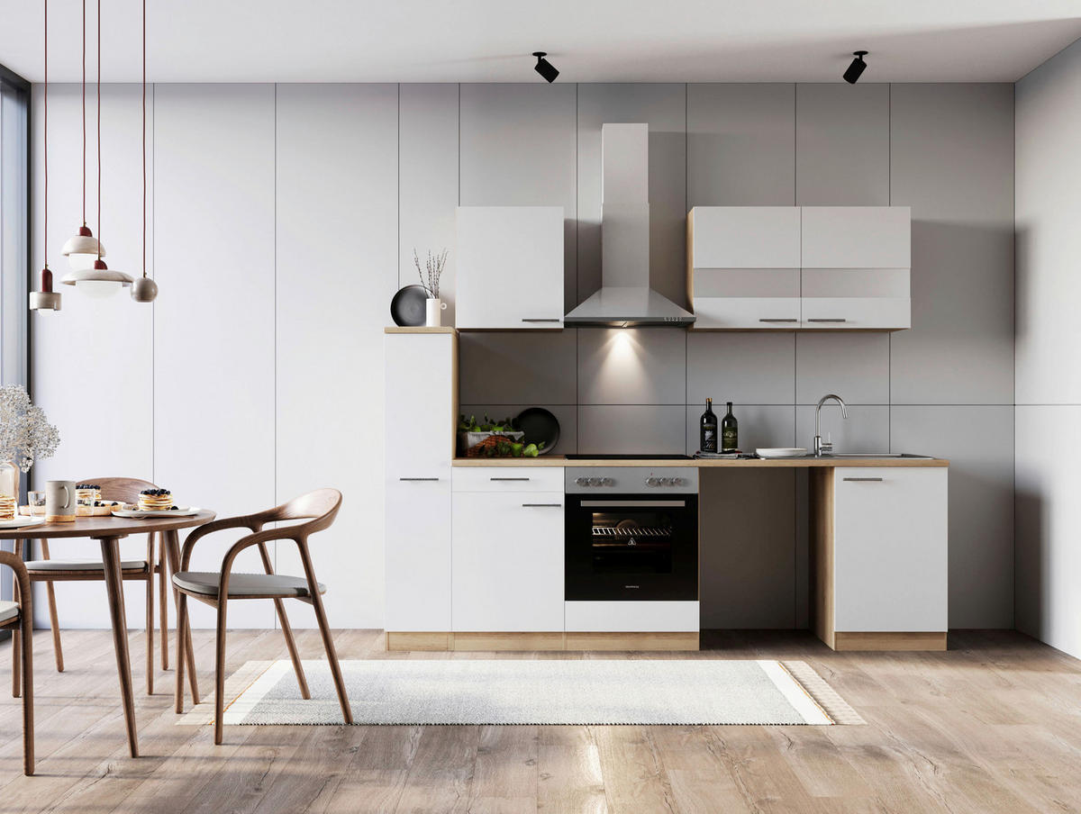 Respekta Küchenblock Merle weiß B/H/T: ca. 250x200x60 cm Merle - Eiche/weiß (250,00/200,00/60,00cm) - Respekta