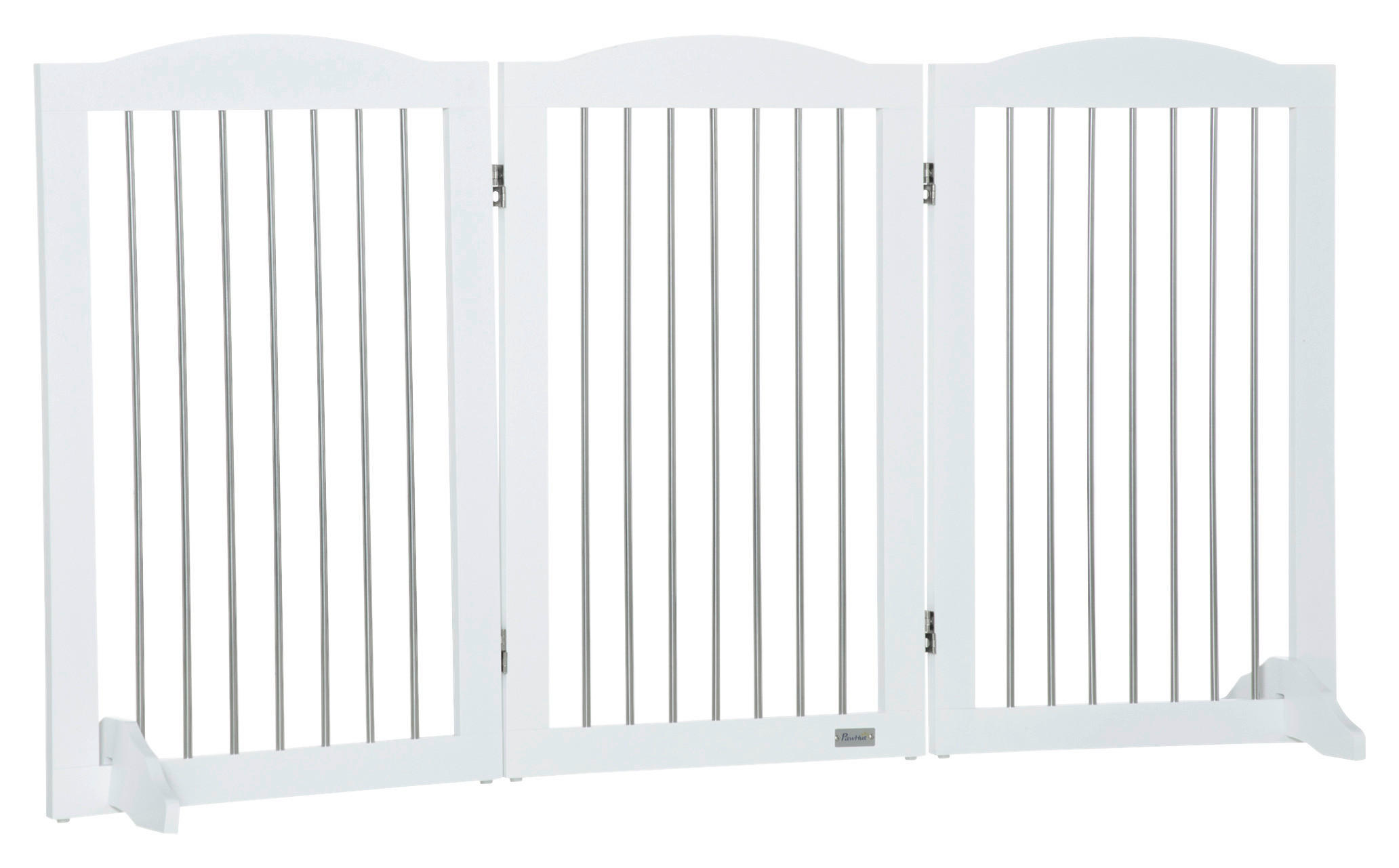 PawHut Hunde-Absperrgitter weiß Stahl B/H/L: ca. 30x80x154 cm Hunde-Absperrgitter - weiß (154,00/30,00/80,00cm) - PawHut