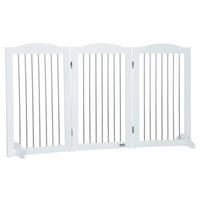 PawHut Hunde-Absperrgitter weiß Stahl B/H/L: ca. 30x80x154 cm Hunde-Absperrgitter - weiß (154,00/30,00/80,00cm) - PawHut