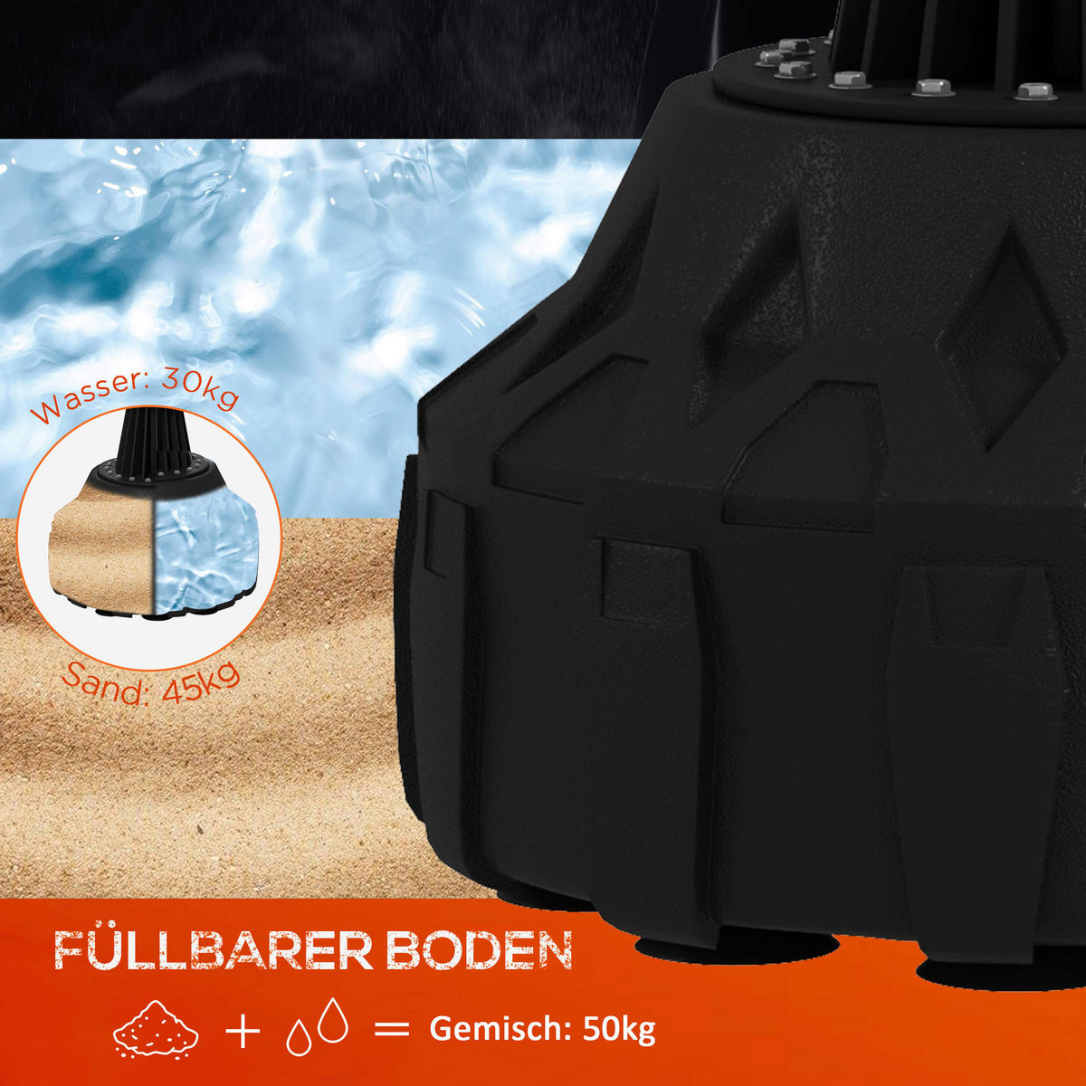 SPORTNOW Fitness-Zubehör schwarz Edelstahl B/H/L: ca. 57x57x175 cm Standboxsack - schwarz (175,00/57,00/57,00cm) - SPORTNOW