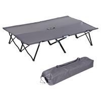 Outsunny Campingbett B/H/L: ca. 125x40x193 cm Campingbett - schwarz/grau (193,00/125,00/40,00cm) - Outsunny