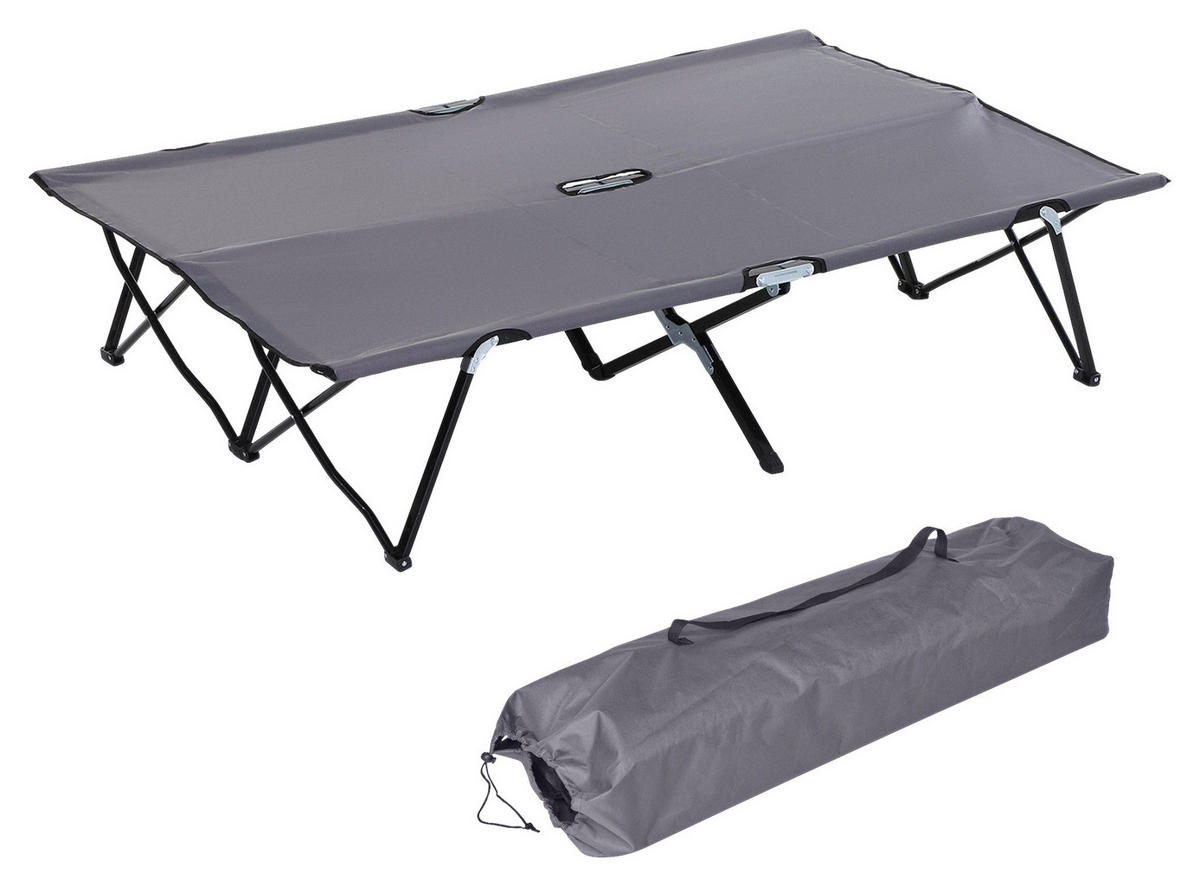 Outsunny Campingbett B/H/L: ca. 125x40x193 cm Campingbett - schwarz/grau (193,00/125,00/40,00cm) - Outsunny