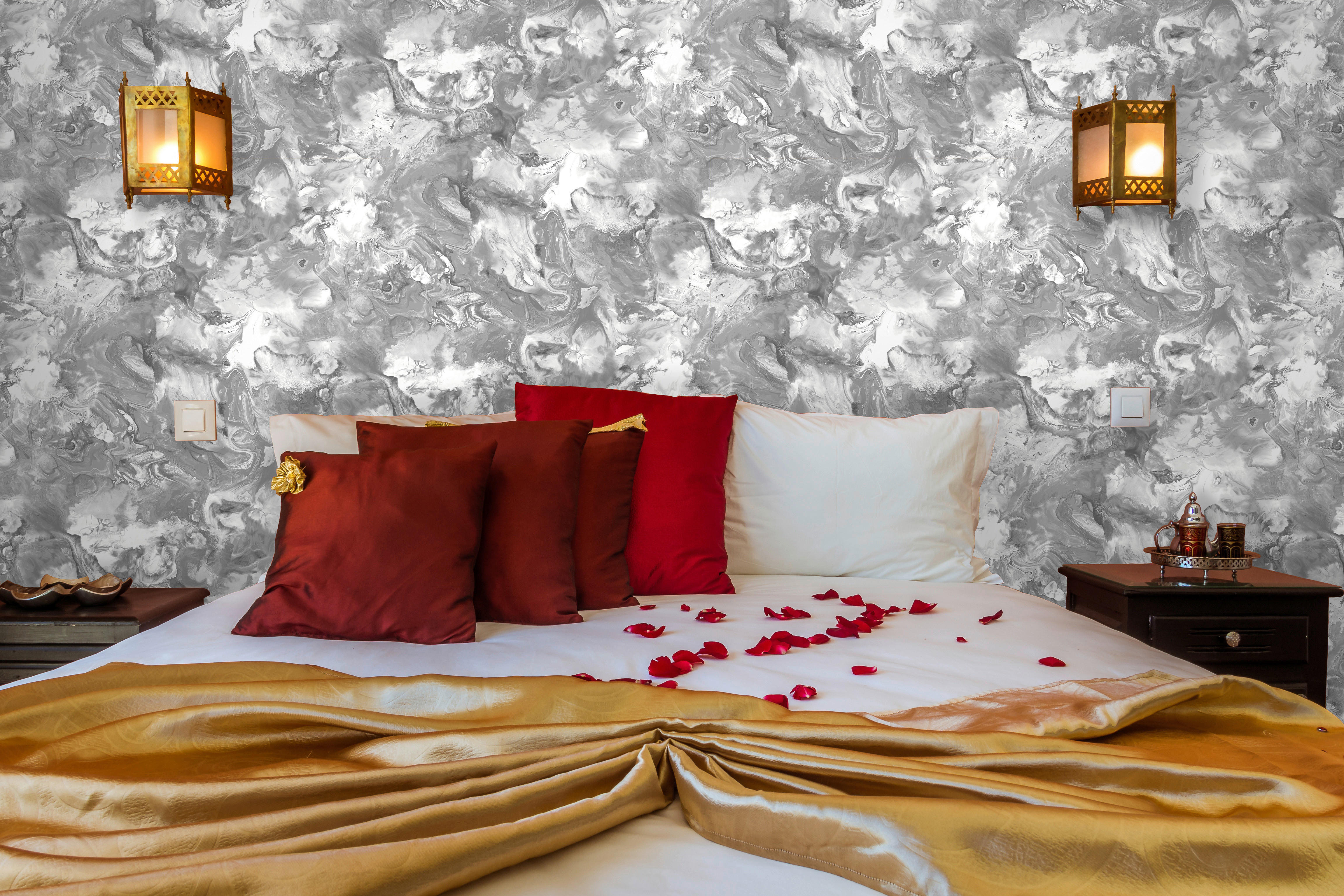 Thumbnail - UGEPA Papiertapete Marmoroptik grau silber B/L: ca. 53x1005 cm