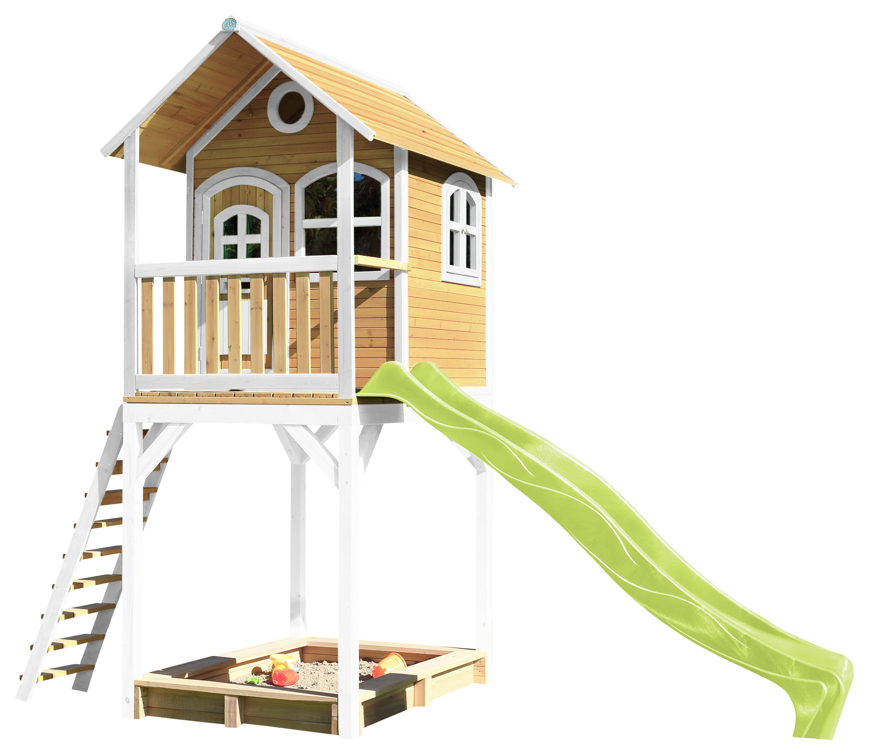 AXI Spielhaus Romy braun B/H/L: ca. 420x320x191 cm Romy - braun/weiß (191,00/420,00/320,00cm) - AXI