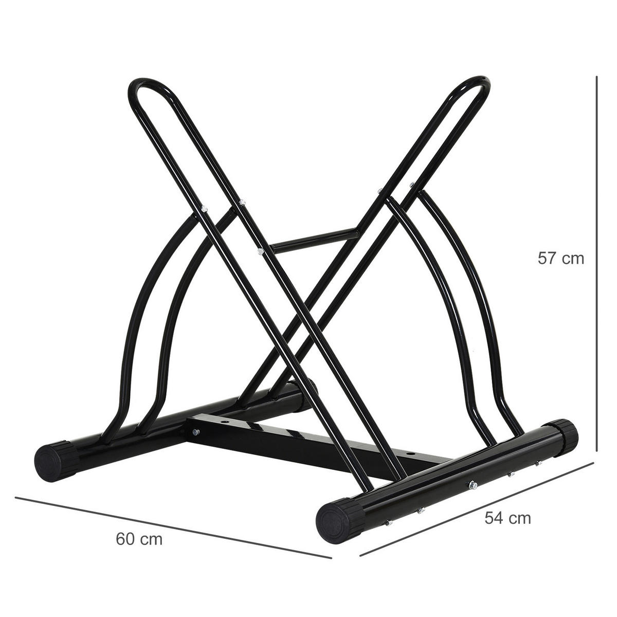 HOMCOM Fahrradständer schwarz schwarz B/H/L: ca. 54x57x60 cm Fahrradständer AA0-059 - schwarz (60,00/54,00/57,00cm) - HOMCOM
