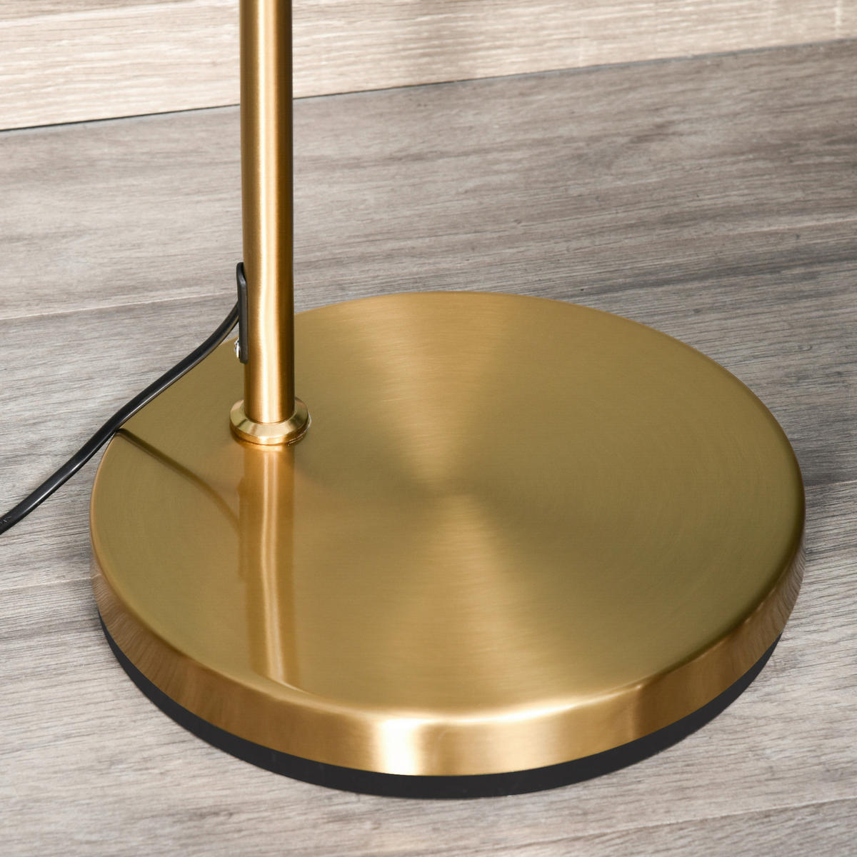 HOMCOM Stehleuchte weiß gold Stahl Leinen B/H/T: ca. 37x153x37 cm Stehleuchte B31-254 - gold/weiß (37,00/153,00/37,00cm) - HOMCOM
