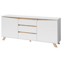 Sideboard VALENTIN weiß Eiche Nachbildung B/H/T: ca. 180x80x38 cm VALENTIN - Eiche/weiß (180,00/80,00/38,00cm) - byLIVING