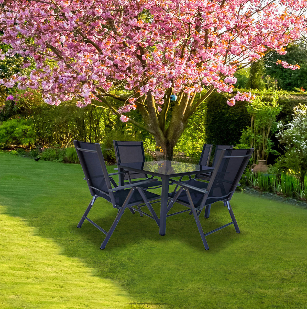 VCM Gartensitzgruppe Sonlas schwarz Textilene Sonlas - schwarz - VCM