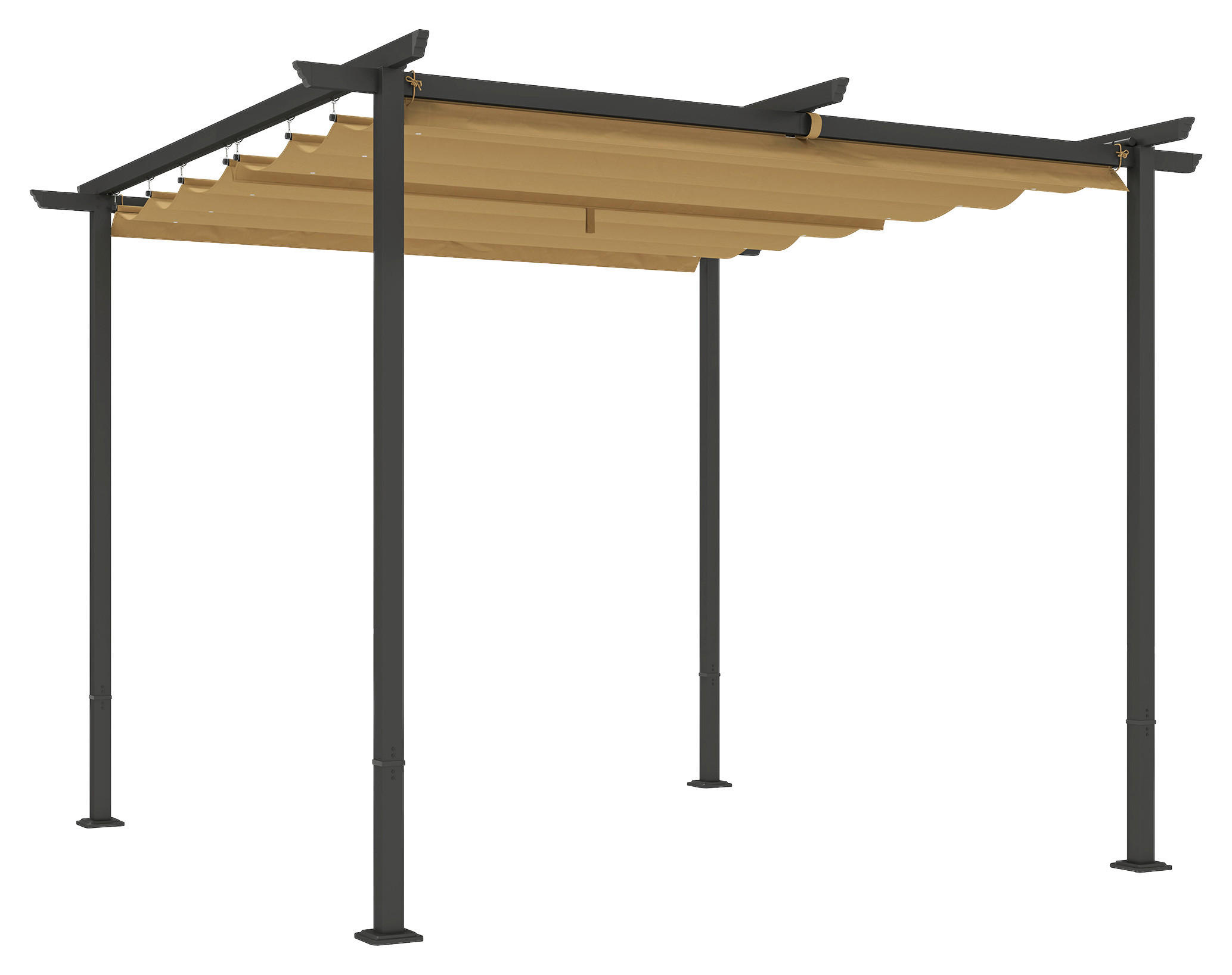 Outsunny Pergola beige Metall B/H/L: ca. 300x227x300 cm Pergola - beige (300,00/300,00/227,00cm) - Outsunny