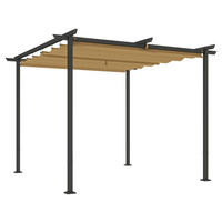 Outsunny Pergola beige Metall B/H/L: ca. 300x227x300 cm Pergola - beige (300,00/300,00/227,00cm) - Outsunny