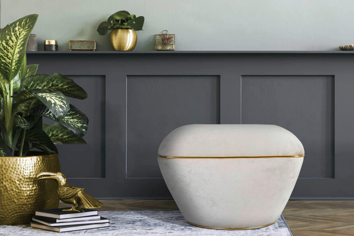 360 Living Hocker Contessa 100 taupe gold B/H/T: ca. 60x42,5x60 cm Contessa 100 - gold/taupe (60,00/42,50/60,00cm) - 360 Living