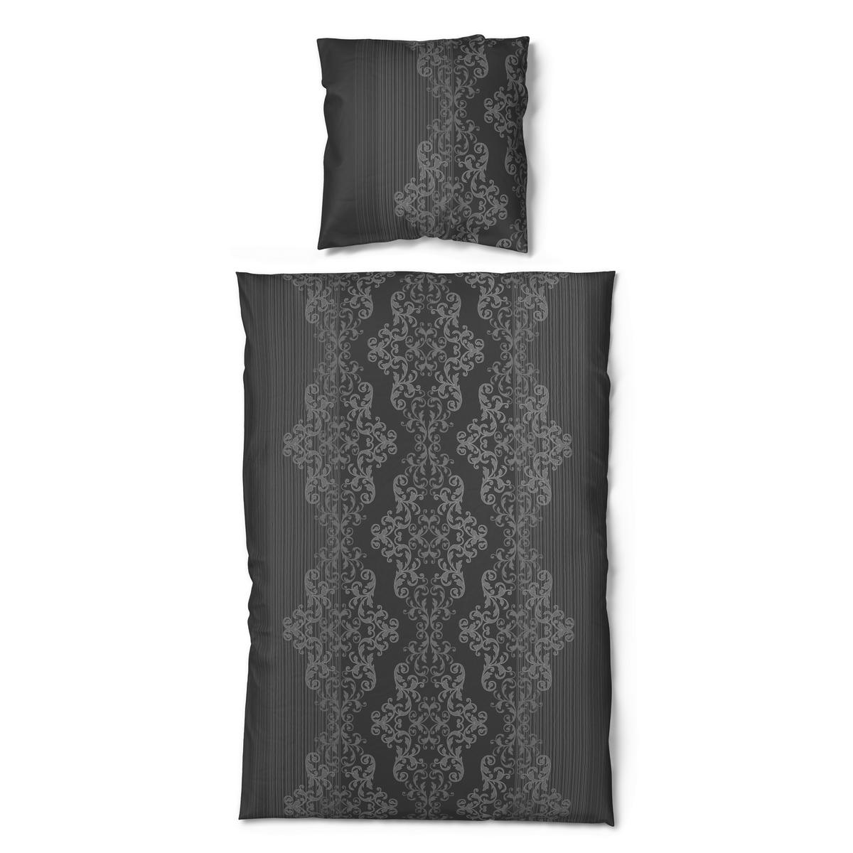 Baumwoll Bettwäsche Cotton touch Bettwäsche_Cotton-Touch Ornament - anthrazit (135,00/200,00cm) - Sensation
