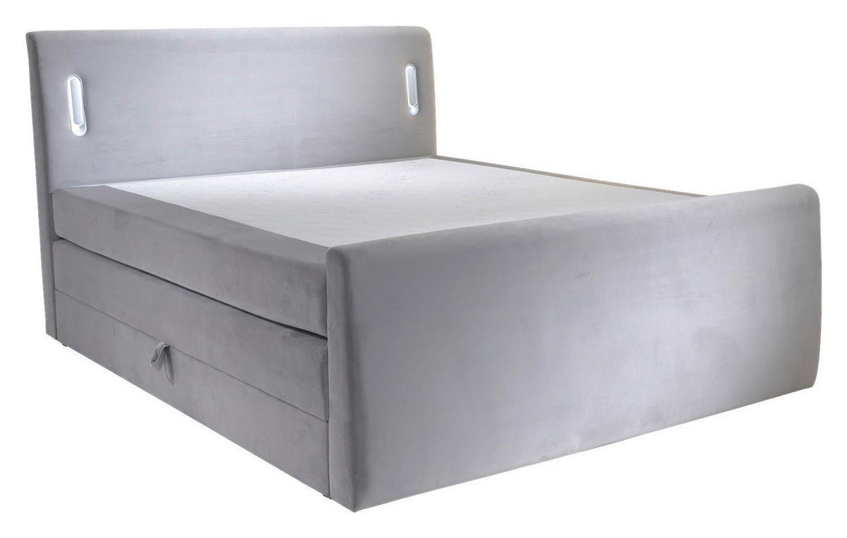 Boxspringbett Lighting hellgrau Liegefläche B/L: ca. 180x200 cm Lighting - hellgrau (181,00/119,00/224,00cm)