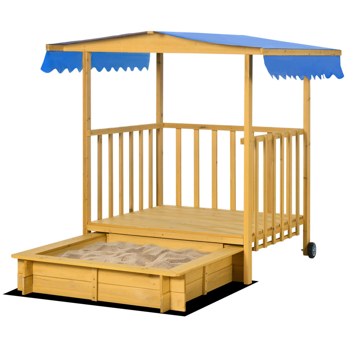 Outsunny Sandkasten natur B/H/L: ca. 129x133x137,5 cm Sandkasten - natur (137,50/129,00/133,00cm) - Outsunny