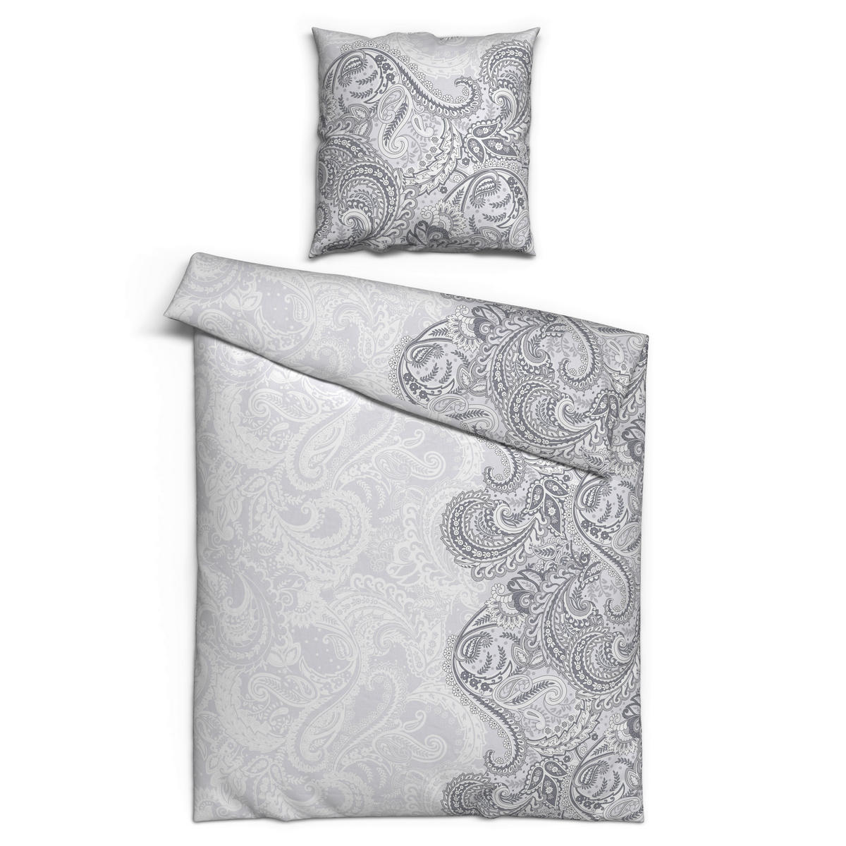 Baumwoll Bettwäsche Renforce Bettwäsche_Renforce Ornamente - grau (155,00/220,00cm)