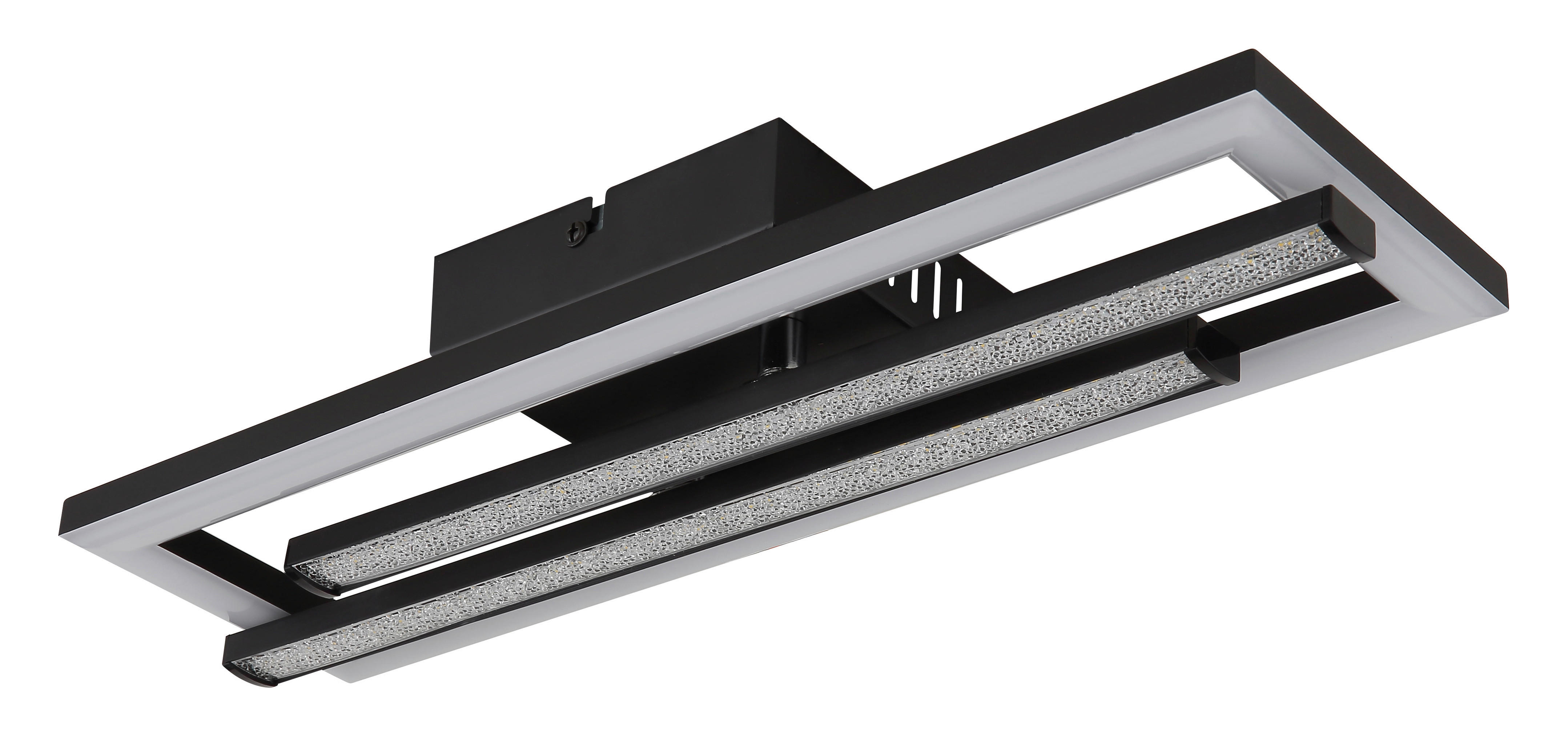 GLOBO LED-Deckenleuchte schwarz Kunststoff B/H/T: ca. 37,5x6,3x40 cm 1 Brennstellen HIGHWAY - schwarz (37,50/6,30/40,00cm) - GLOBO