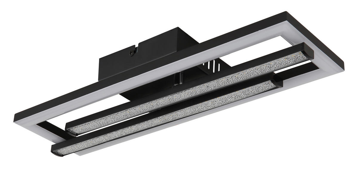 GLOBO LED-Deckenleuchte schwarz Kunststoff B/H/T: ca. 37,5x6,3x40 cm 1 Brennstellen HIGHWAY - schwarz (37,50/6,30/40,00cm) - GLOBO