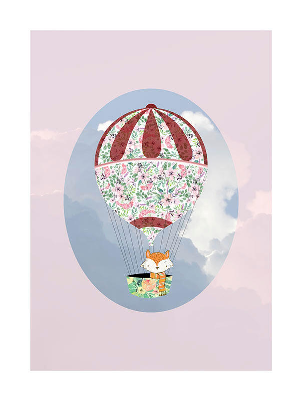 Komar Poster Happy Balloon Rose Luftballons B/L: ca. 30x40 cm