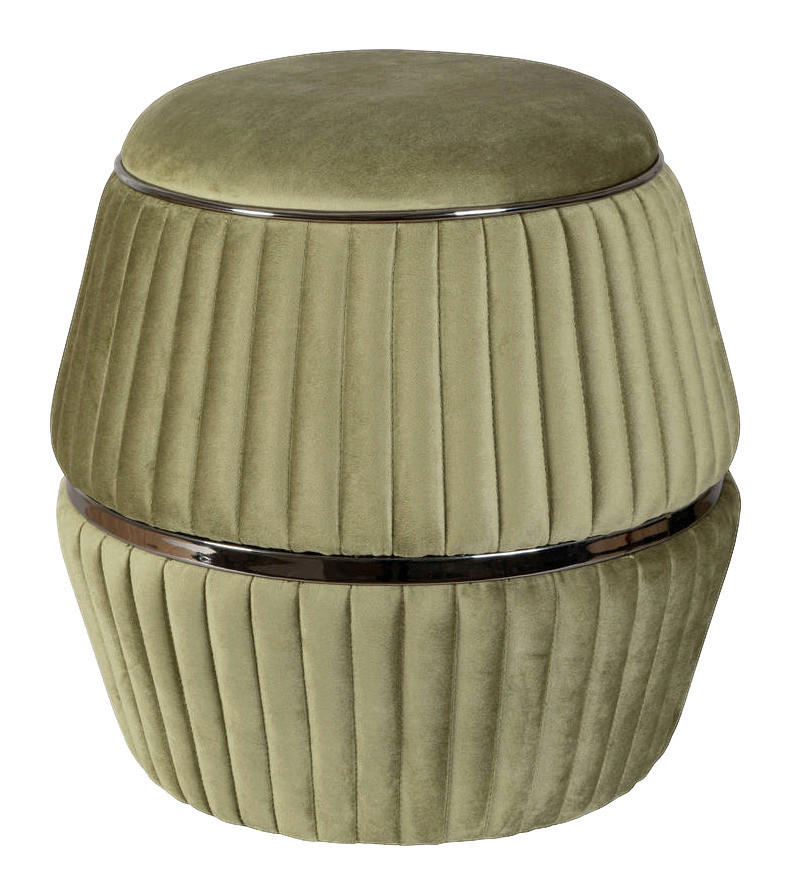 360 Living Hocker Doric 200 grün Graphit H/D: ca. 53x51,5 cm Doric 200 - Graphit/grün (51,50/53,00cm) - 360 Living