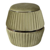 360 Living Hocker Doric 200 grün Graphit H/D: ca. 53x51,5 cm Doric 200 - Graphit/grün (51,50/53,00cm) - 360 Living