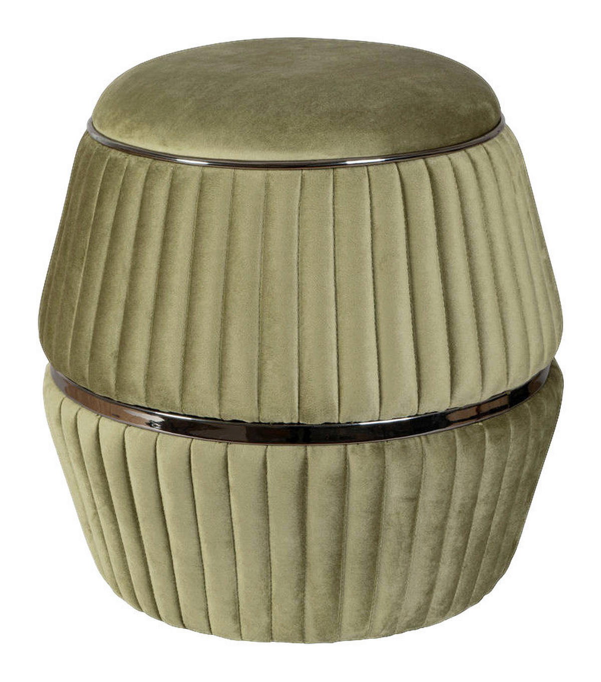 360 Living Hocker Doric 200 grün Graphit H/D: ca. 53x51,5 cm Doric 200 - Graphit/grün (51,50/53,00cm) - 360 Living