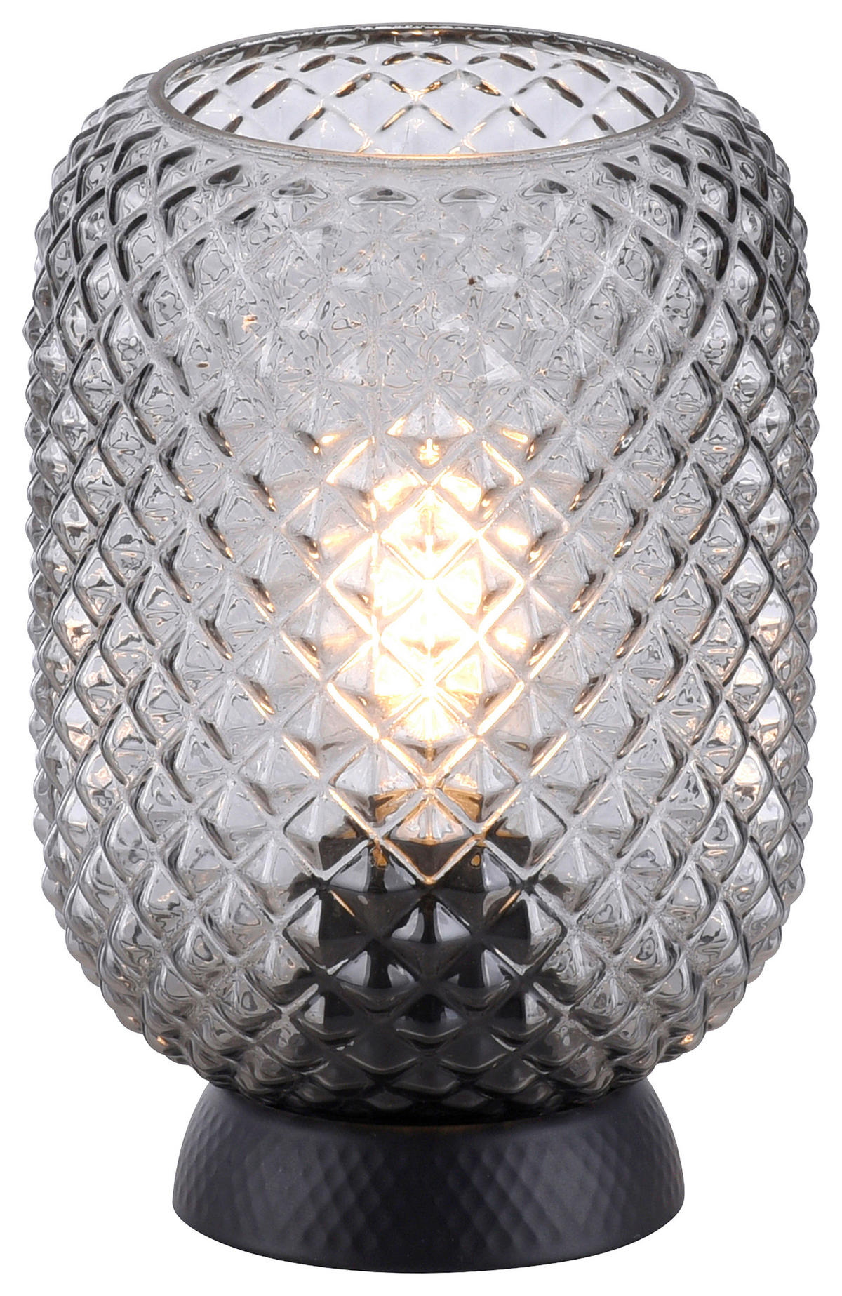 Just Light Tischleuchte 14906-18 schwarz Rauchglas H/D: ca. 23x15 cm E27 1 Brennstellen REISHI - schwarz (15,00/23,00cm) - Just Light