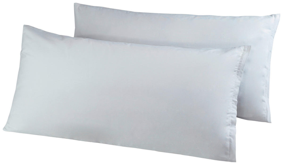 Kissenhülle Renforce Kissenbezug-Renforce_2erPack 40x80 - silber (40,00/80,00cm)