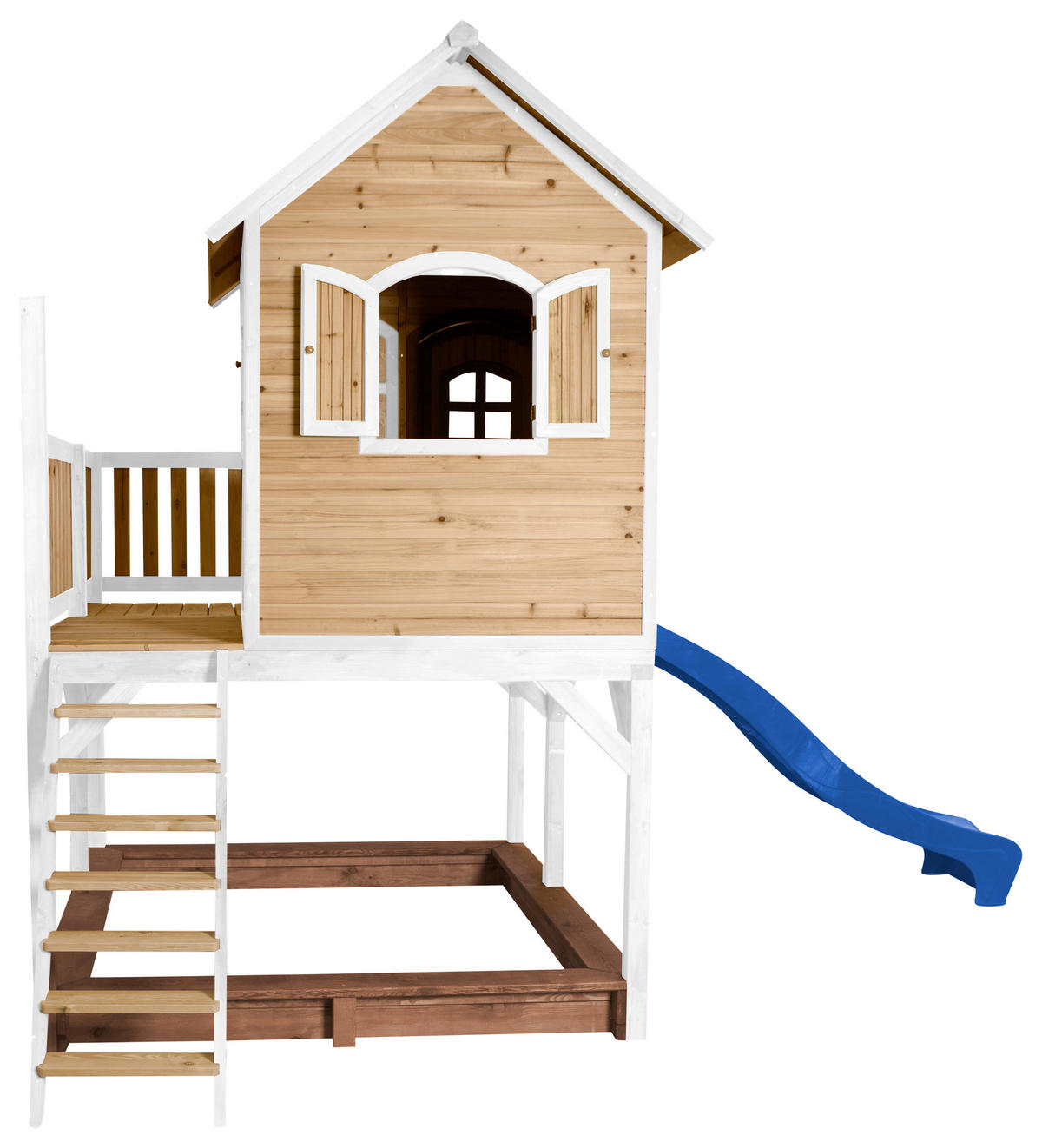 AXI Spielhaus Liam braun B/H/L: ca. 377x291x255 cm Liam - braun/blau (255,00/377,00/291,00cm) - AXI