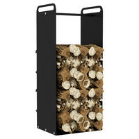 Outsunny Kaminholzregal schwarz B/H/L: ca. 30x90x37 cm Kaminholzregal - schwarz (37,00/30,00/90,00cm) - Outsunny