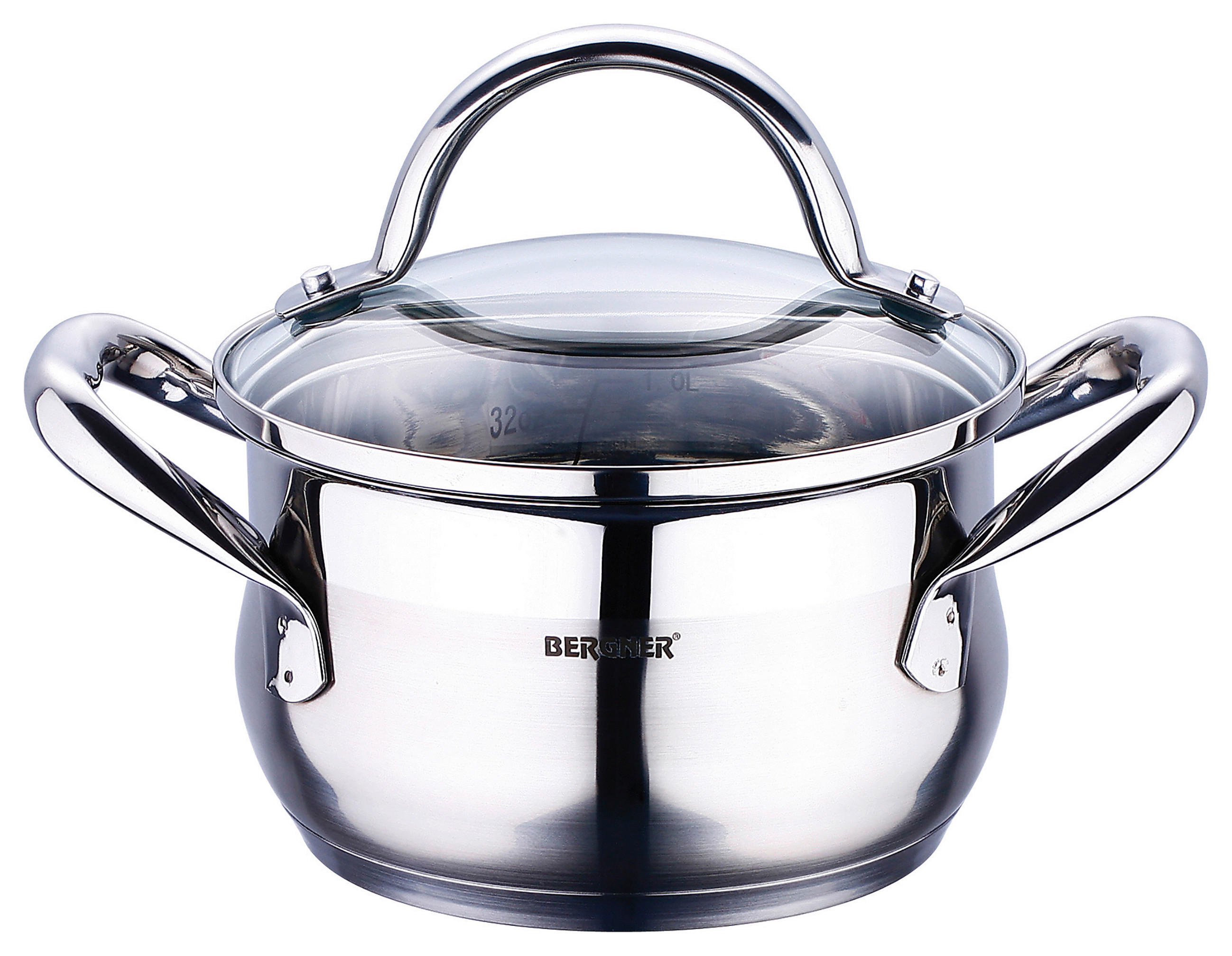 BERGNER Kasserolle GOURMET silber Edelstahl B/H/L: ca. 21,5x14x29,5 cm GOURMET - silber (29,50/21,50/14,00cm) - BERGNER