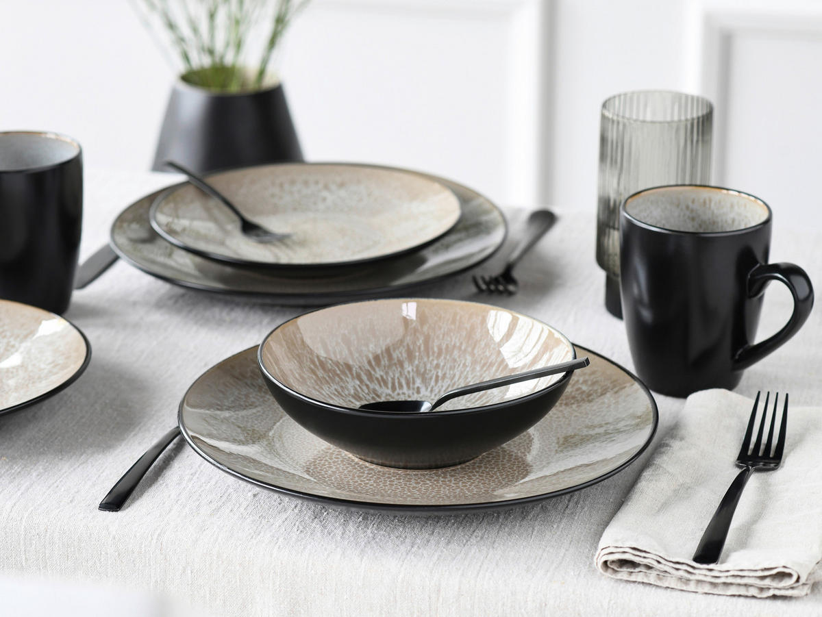 CreaTable Kombiservice Malmö beige Steinzeug 16 tlg. Malmö - beige - CreaTable