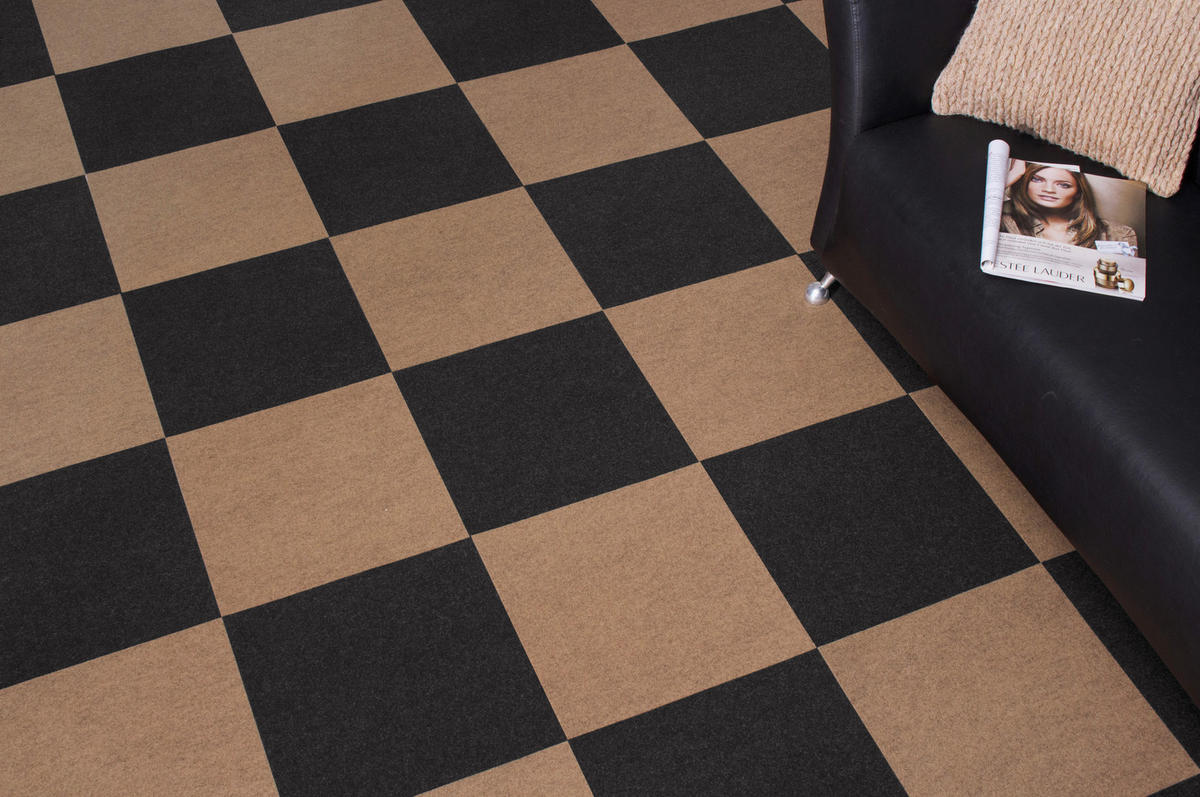 Teppichfliese Filz beige B/L: ca. 40x40 cm pro Stück Filz - beige (40,00/40,00cm)