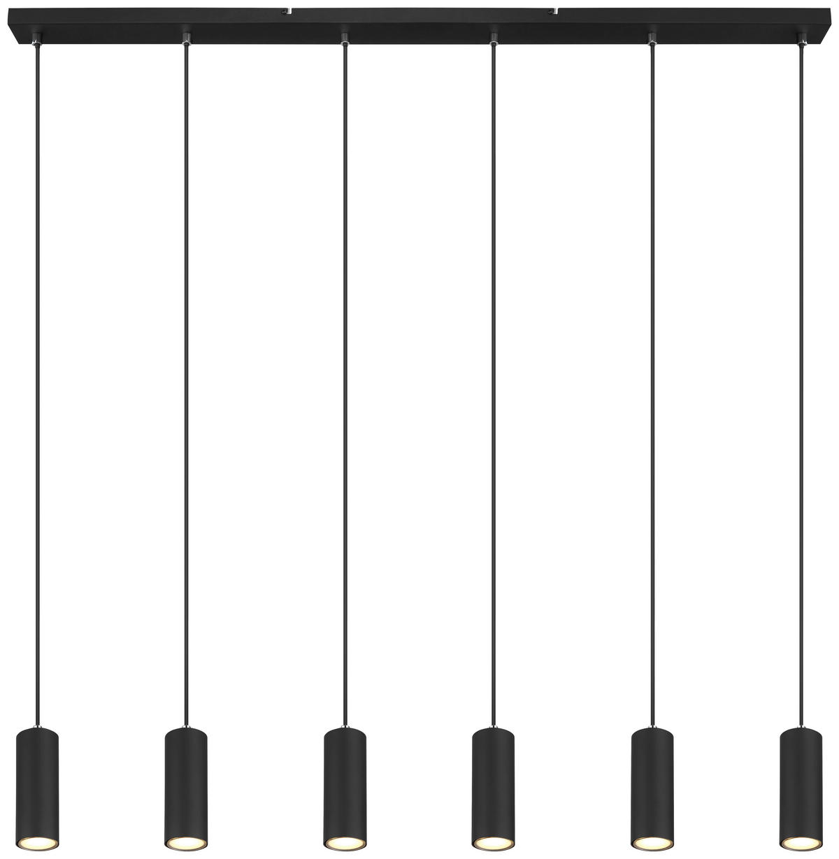 GLOBO Pendelleuchte 57911-6HB schwarz Metall B/H/L: ca. 6x120x115 cm GU10 6 Brennstellen Pendelleuchte Robby - schwarz (115,00/6,00/120,00cm) - GLOBO