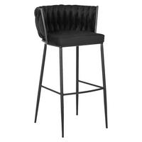 Barhocker FLORES schwarz Velourstoff B/H/T: ca. 60x104,5x56 cm FLORES - schwarz (60,00/104,50/56,00cm) - WIPMEB