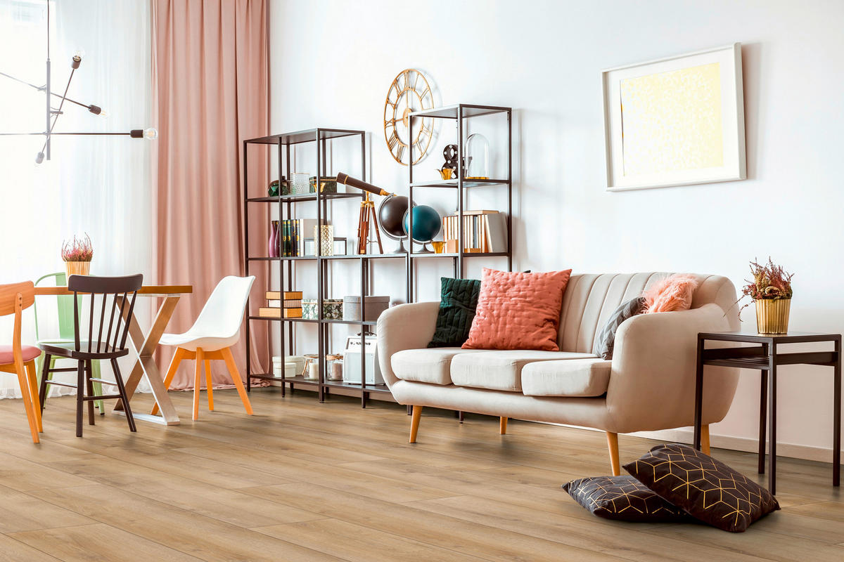 Superior Laminatboden Advanced Plus ca. 2,694 m² im Paket  B/L: ca. 24,4x138 cm pro Paket Advanced Plus ca. 2,694 m² im Paket - natur (24,40/138,00cm) - Superior