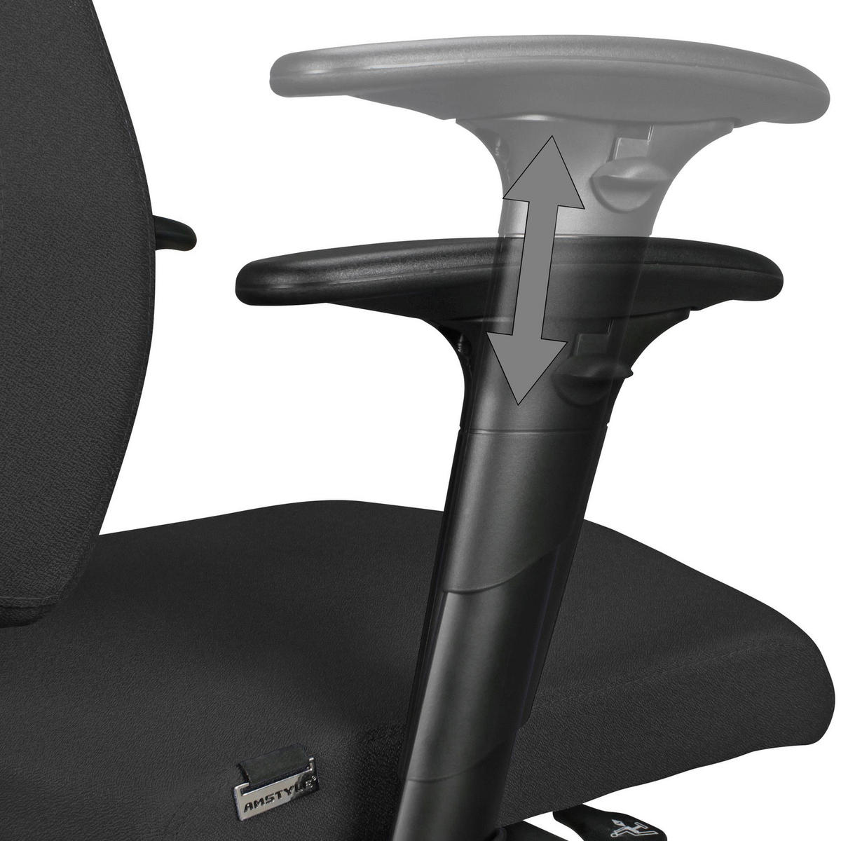Drehstuhl schwarz Stoff Bürostuhl DARIUS - schwarz (63,00/119,00/70,00cm) - Amstyle
