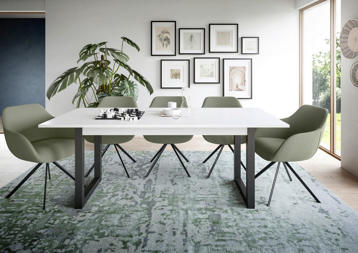 Esstisch Seattle weiß B/H/T: ca. 150x76x90 cm Seattle - weiß/grau (150,00/76,00/90,00cm) - xonox.home
