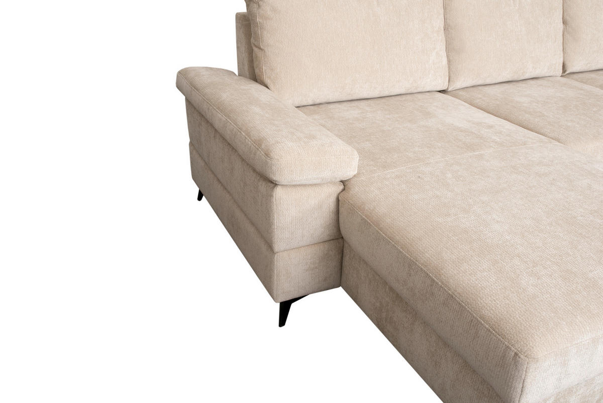 Wohnlandschaft Sara U beige Microfaser B/H/T: ca. 333x87x189 cm Sara U - beige/schwarz (333,00/87,00/189,00cm)