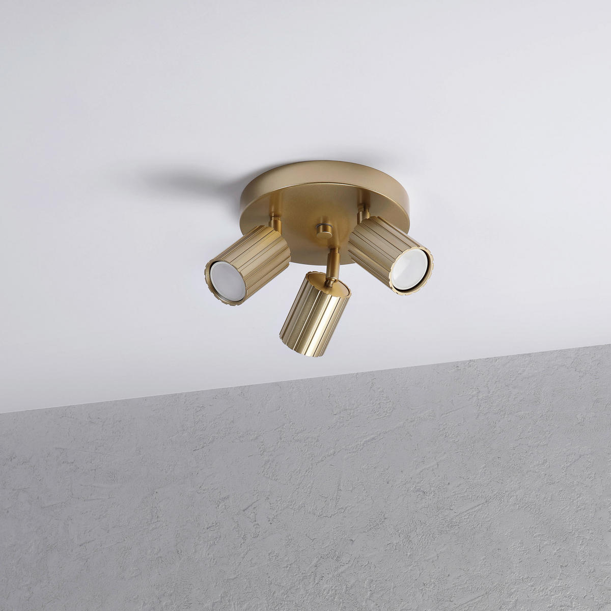 Lamkur Strahler gold Stahl B/H/L: ca. 18x19,5x18 cm 3 Brennstellen Prisma - gold (18,00/18,00/19,50cm) - Lamkur